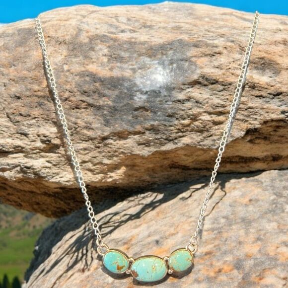 925 Sterling And Turquoise Necklace - Picture 1 of 7